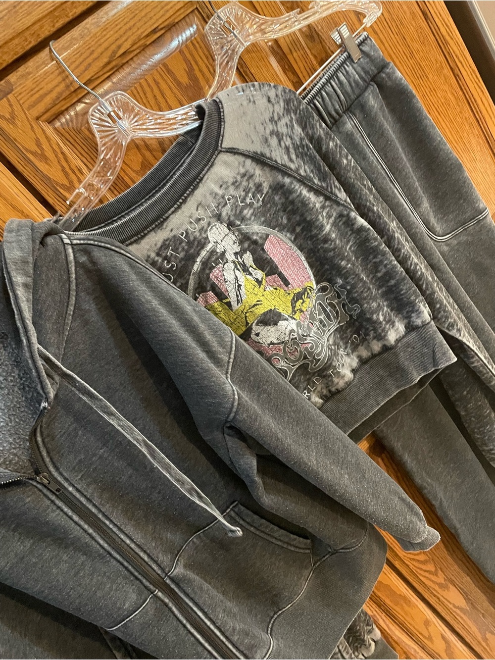 Gilded Intent Charcoal Gray Hooded Jacket